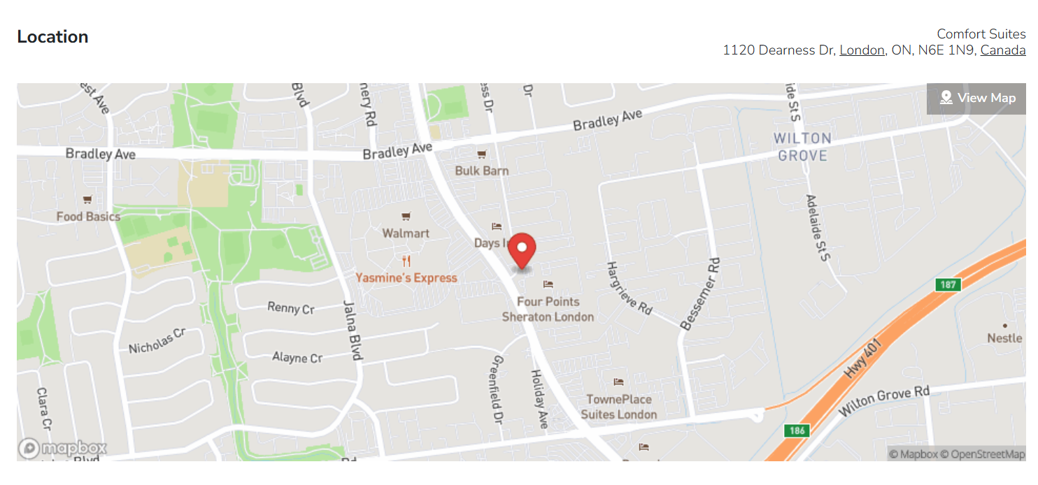 Comfort Suites location map